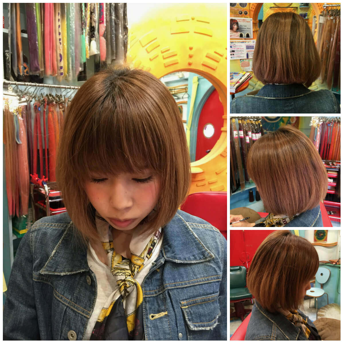 日本一馴染むエクステ専門店セクション Before & After 重めぱっつんボブにエクステ Before
