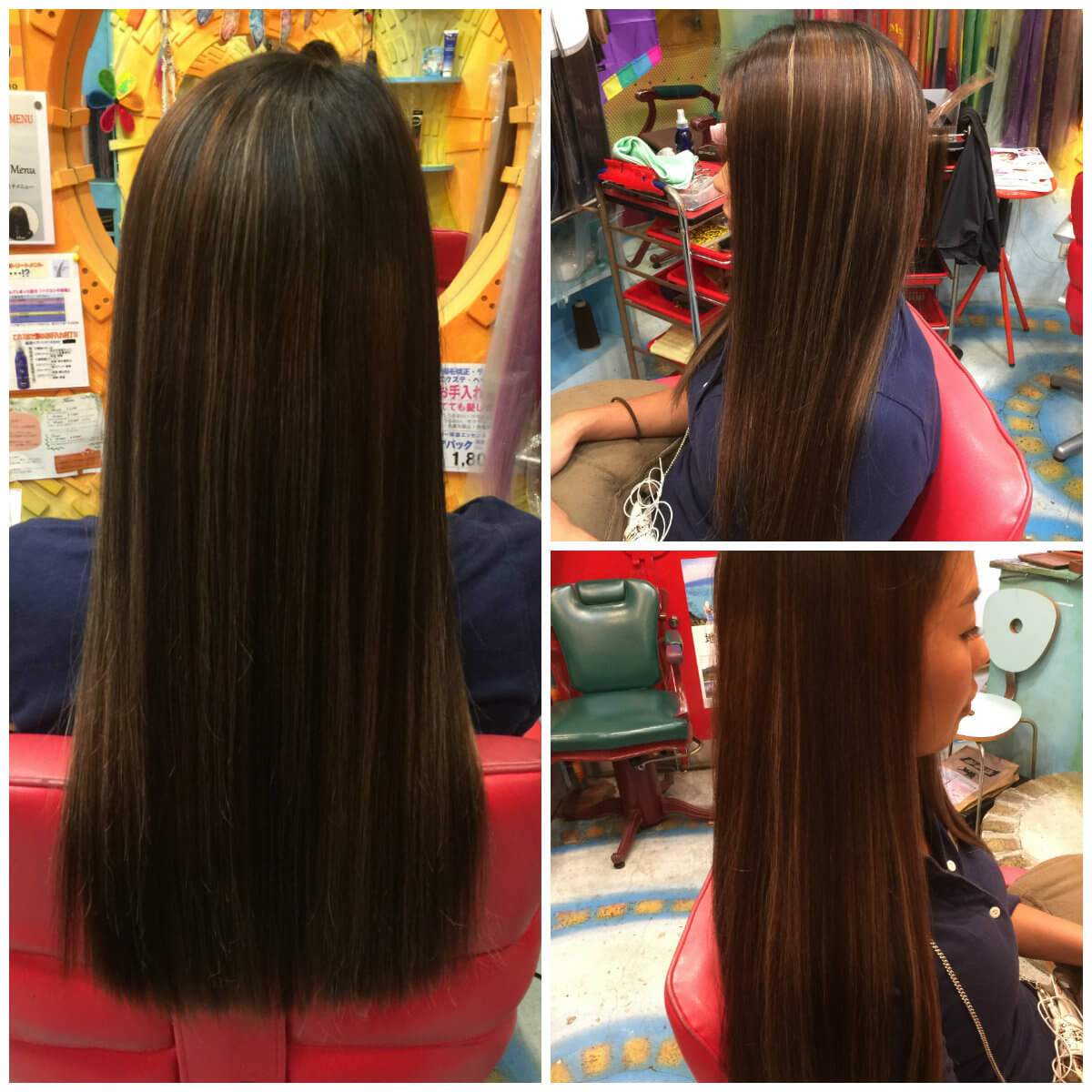 日本一馴染むエクステ専門店セクション Before & After ボブからインナーカラーでロング After