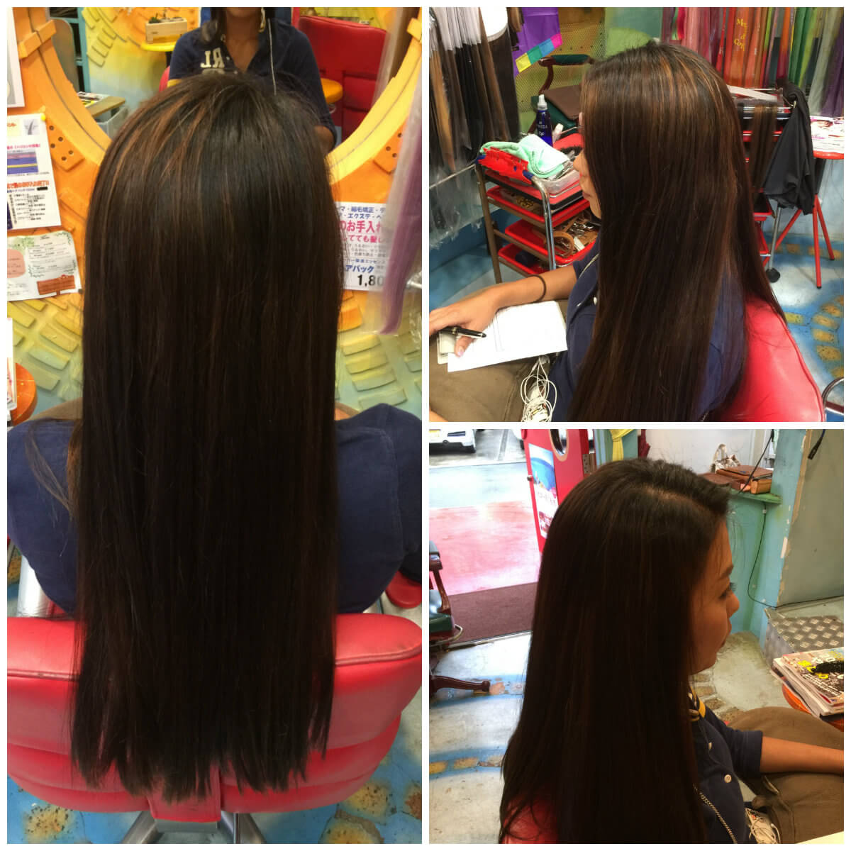 日本一馴染むエクステ専門店セクション Before & After ボブからインナーカラーでロング Before